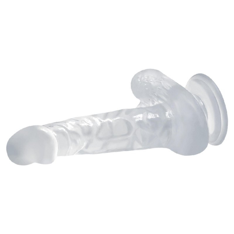 Żelowy penis dildo z przyssawką clear