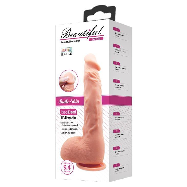 Duże realistyczne dildo żylaste na przyssawce 24 cm