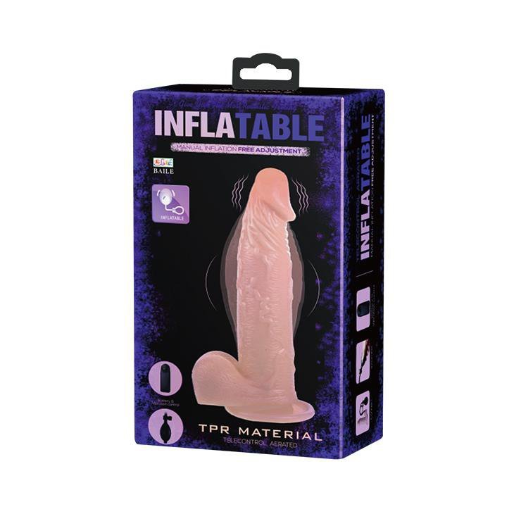 Pompowane wibrujące dildo na przyssawce baile 19 cm