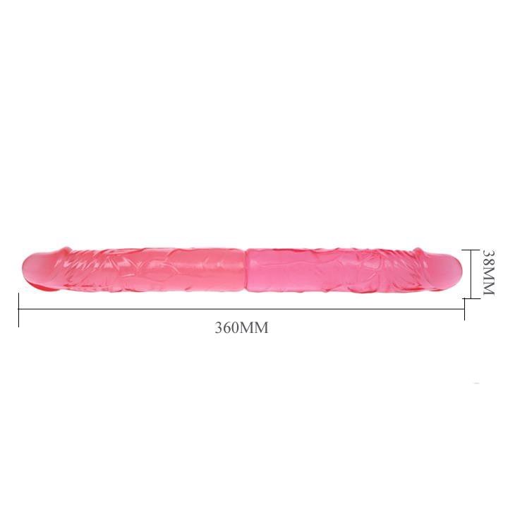 Podwójne żelowe elastyczne dildo 36 cm