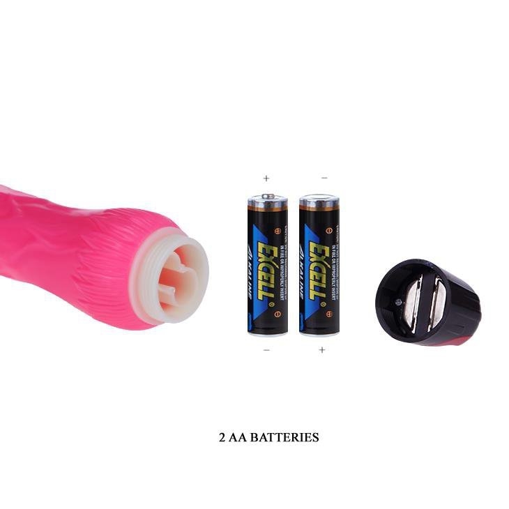 Żylaste wibrujące dildo różowe Baile 24 cm