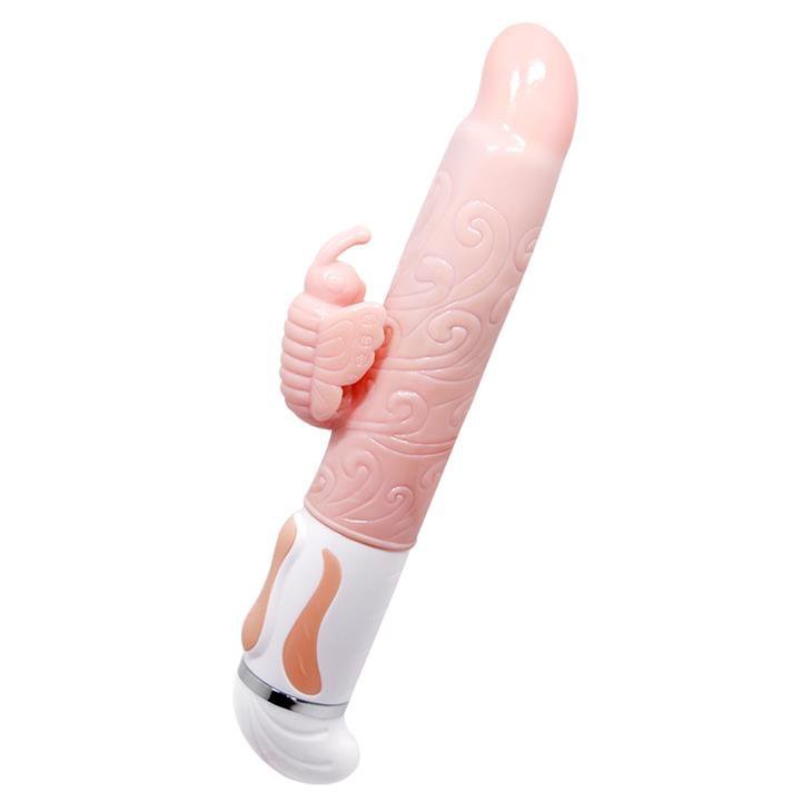 Podgrzewany wibrator z motylkiem penetrator waginy