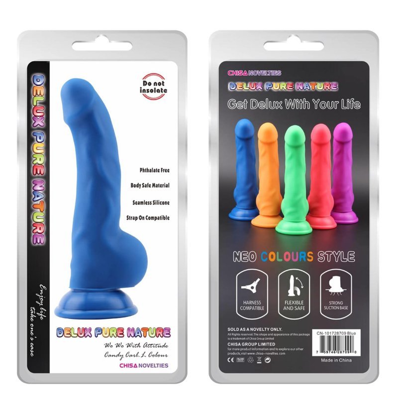Dildo do pochwy i anala Carl.L niebieski 22cm