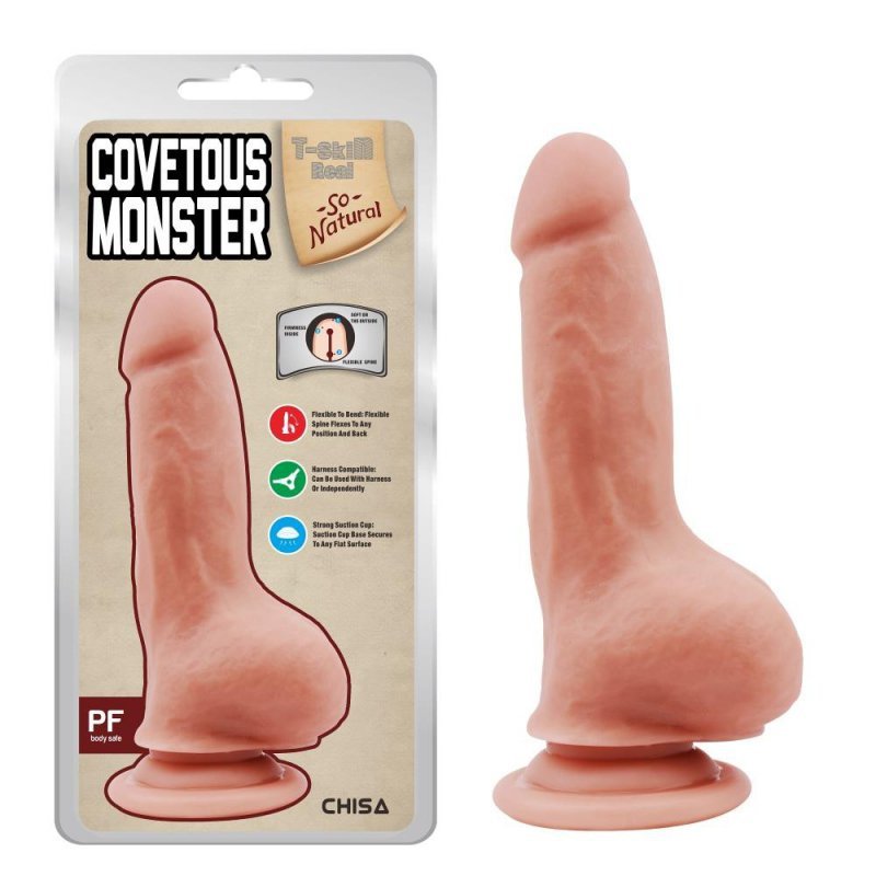 Dildo penis z jajkami na mocnej przyssawce 20cm