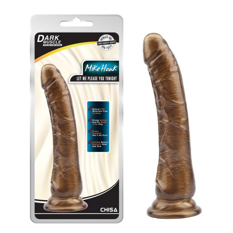 Elastyczny penis dildo na przyssawce  bez jąder 21,5 cm