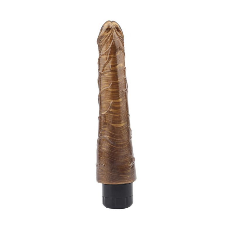 Realistyczne stożkowe dildo wibrujące złote 23 cm