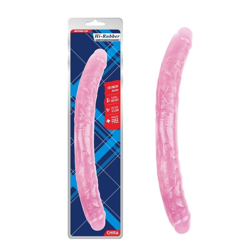 Realistyczne podówjne dildo różowe 46 cm