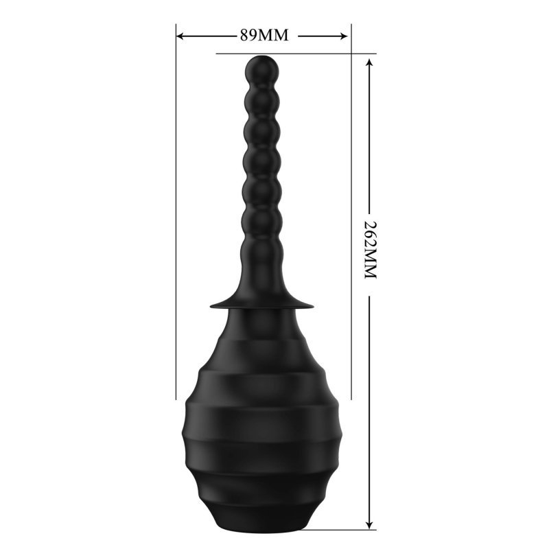 Gruszka analna do lewatywy Mr.Play czarna prosta (330 ml)