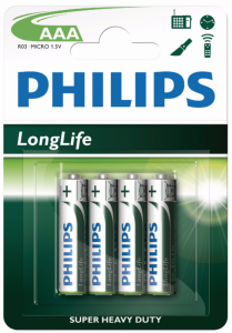Baterie PHILIPS Cynkowo-chlorowa AAA (LR03, R03, 24A, MN2400, AM4, UM4, HP16) 4 szt. 8670 000 64081