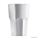 Plastikowa szklanka do napojów wysoka, biała, granity glass, 400 ml, 75 szt