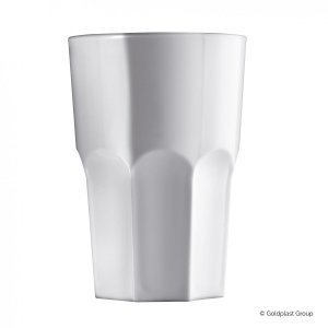 Plastikowa szklanka do napojów wysoka, biała, granity glass, 400 ml, 75 szt