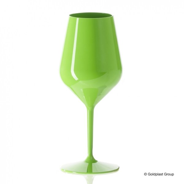 Plastikowy kieliszek do wina summer zielony, 470 ml, 6 szt 