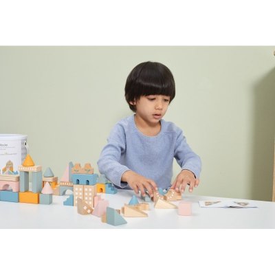 Viga PolarB Drewniane Klocki Bloki Miejskie 50 elementów Montessori