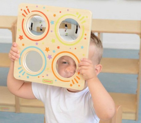 Sensoryczna Tablica Lustra I Soczewki Zakrzywienia Obrazu Masterkidz Montessori