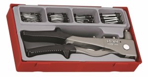 Nitownica dźwigniowa w zestawie z nitami Teng Tools TTHR81