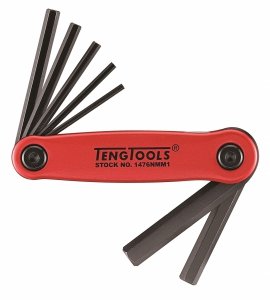 Klucze trzpieniowe sześciokątne (imbusowe) w zestawie Teng Tools 1476NMM1