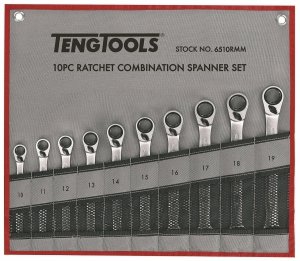 Zestaw kluczy płasko-oczkowych z zapadką Teng Tools 6510RMM