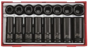 20-elementowy zestaw nasadek maszynowych z chwytem kwadratowym 1/2, Teng Tools TT9120D