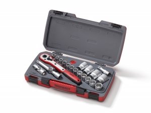 21-elementowy zestaw narzędzi nasadowych z chwytem kwadratowym 1/2 Teng Tools T1221