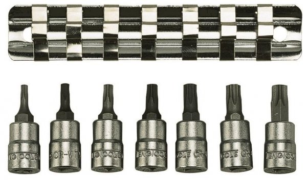 Nasadki TX w zestawie z chwytem kwadratowym 1/4&quot; Teng Tools M1408TX