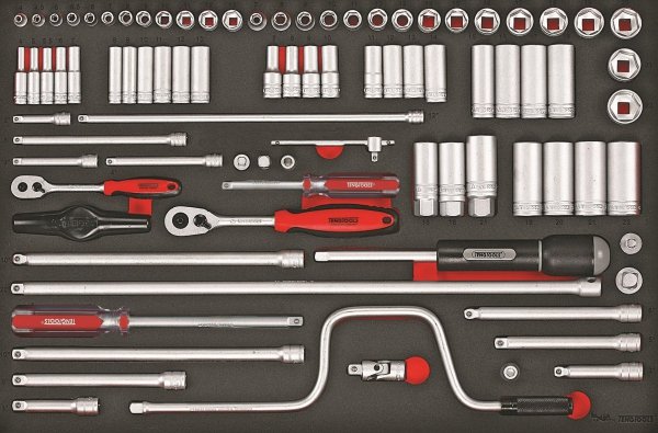 86-elementowy zestaw kluczy nasadowych z chwytem kwadratowym 1/4&quot; i 3/8&quot;, Teng Tools TTESK86
