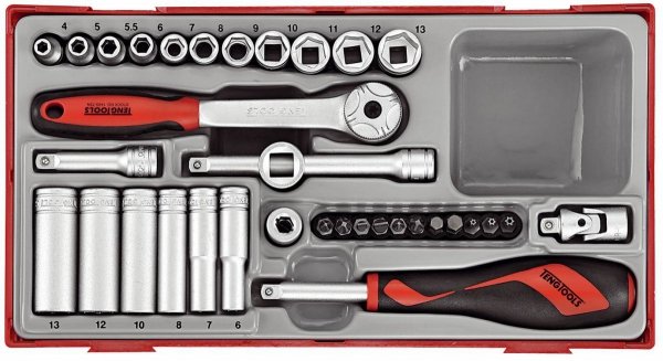 Zestaw kluczy nasadowych z chwytem kwadratowym 1&quot; Teng Tools TT1435