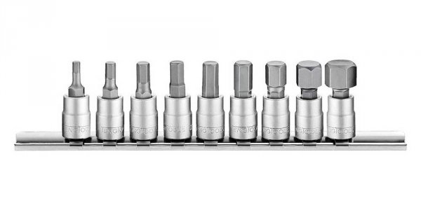 9-elementowy zestaw nasadek trzpieniowych 6-kątnych Teng Tools M1409HN