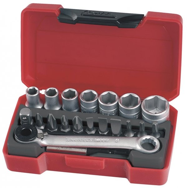 Zestaw kluczy nasadowych z chwytem kwadratowym 1/4&quot; Teng Tools T1420