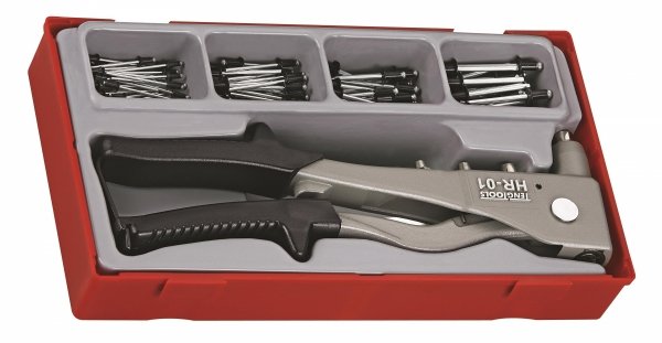 Nitownica dźwigniowa w zestawie z nitami Teng Tools TTHR81