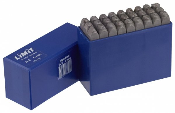 Zestaw stempli literowych A-Z o wysokości liter 8 mm