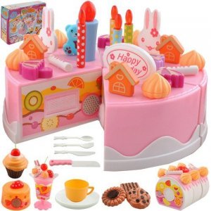 Zabawkowy tort urodzinowy - 75 elementów w zestawie