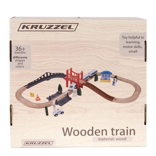 Drewniana Kolejka- tor z pociągiem na baterie Kruzzel 
