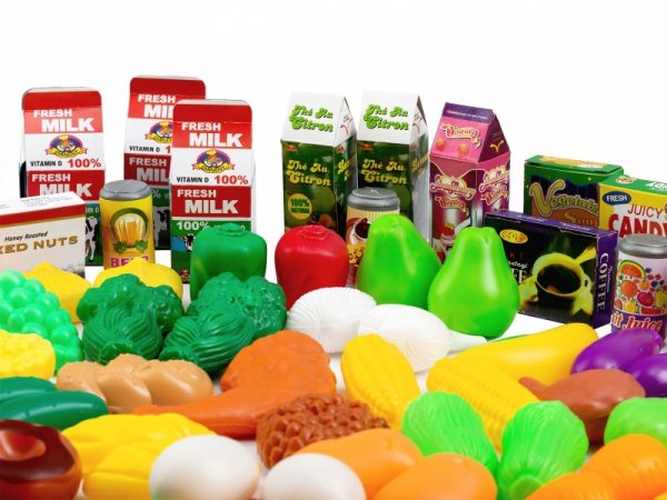 Plastikowe warzywa owoce do kuchni do zabawy 120 szt - akcesoria do kuchni dla dzieci