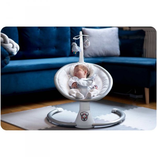 Bujaczek leżaczek elektryczny multifunkcyjny z automatycznym kołysaniem dla noworodka - biało szary