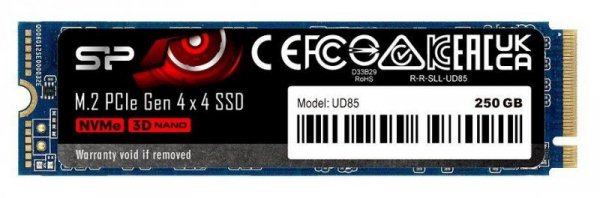 Dysk SSD Silicon Power UD85 250GB M.2 PCIe NVMe Gen4x4 NVMe 1.4 (3300/1300 MB/s)