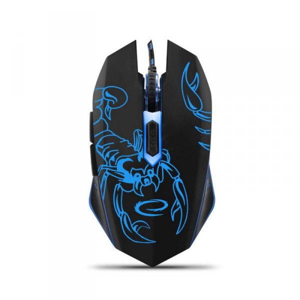 Mysz przewodowa Esperanza MX203 Scorpio optyczna Gaming 6D USB czarno-niebieska