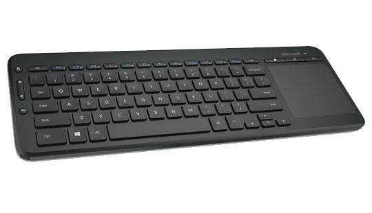 Klawiatura bezprzewodowa Microsoft All-in-One Media Keyboard z touchpadem USB czarna