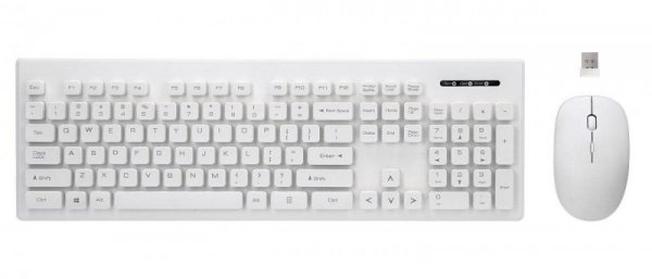 Zestaw bezprzewodowy klawiatura + mysz Rebeltec WHITERUN biały kolor