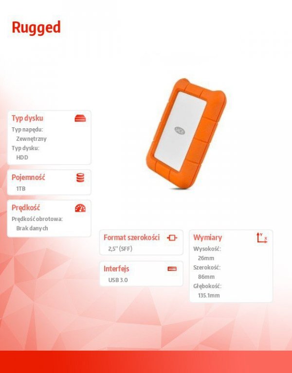 Rugged 1TB USB 3.1 2,5&#039;&#039; STFR1000800