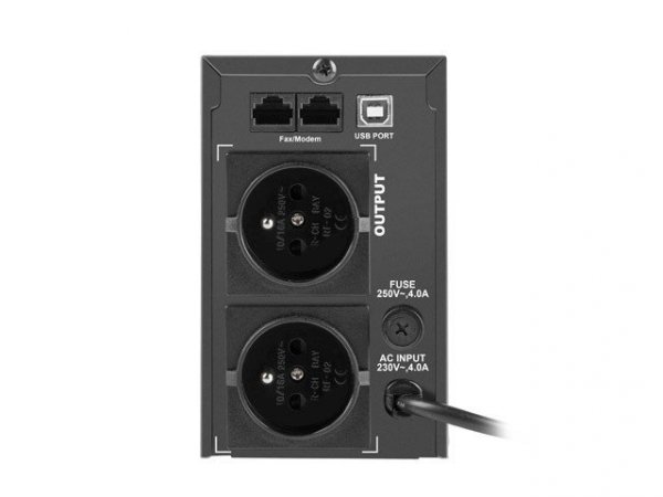 Zasilacz awaryjny Line-Interactive Office 650E LCD 650VA 2xRJ-11/RJ-45 2x230V PL