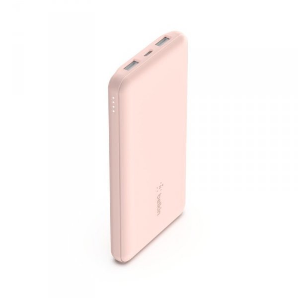 PowerBank 10 000mAh USB A i C 15W różowe złoto
