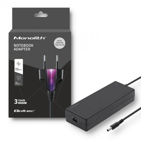 Zasilacz desktopowy 120W | 12V | 10A | 5.5*2.5 | + kabel zasilający