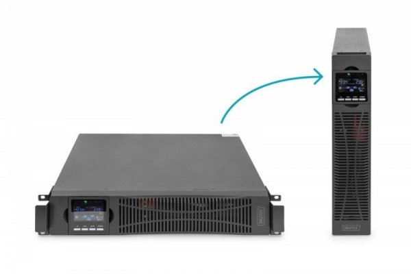 Zasilacz awaryjny UPS Online Rack 19&quot; LCD, 3000VA/3000W, 6x12V/9Ah, 8xC13, 1xC19, USB, RS232, RJ45