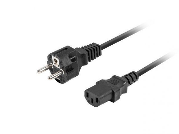 Kabel zasilający CEE 7/7 -&gt; C320 C13 1.8m prosty, czarny