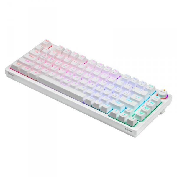 Klawiatura mechaniczna bezprzewodowa PHENIX WHITE Gateron Red Pro, ABS