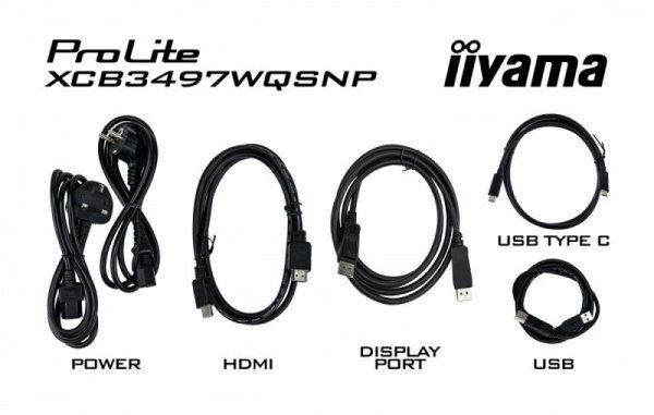 Monitor 34 cali XCB3497WQSNP-B1 VA,UWQHD,1500R,USB-cDock,KVM,95W, 2xHDMI, 1xDP, RJ45,2x5W,21:9 /5y/