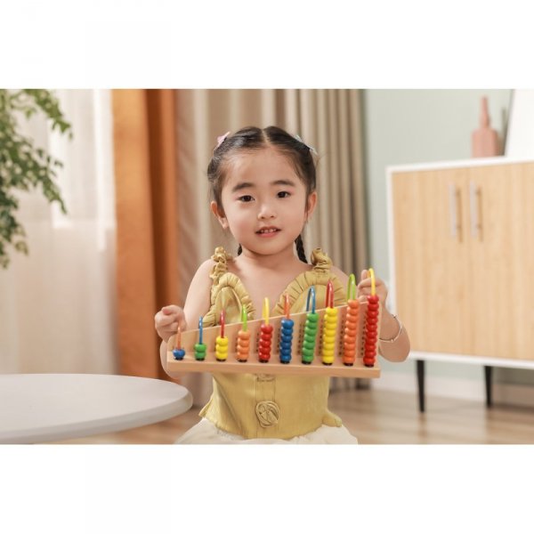 Viga Toys Edukacyjne Liczydło drewniane do Liczenia Szkolne Montessori