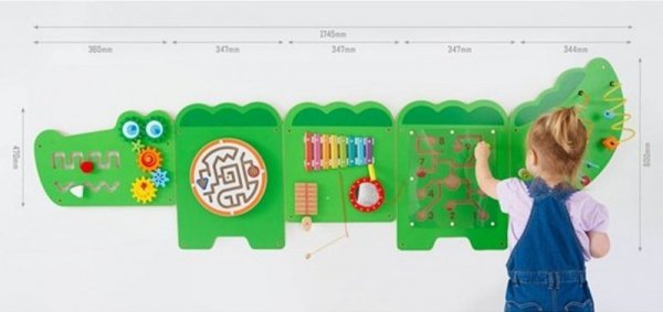 Viga Tablica Sensoryczna Manipulacyjna Edukacyjna Krokodyl Montessori