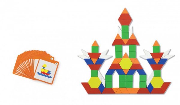 Drewniana Mozaika Geometryczna Viga Toys Układanka Logiczna Klocki 102 el