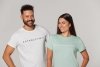 T-shirt casual ZATAŃCZYMY miętowy